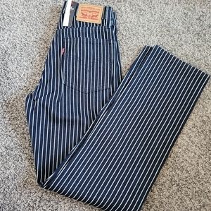 Levis wedgie straight blue striped jeans